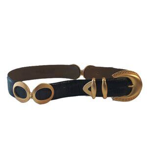 Belts by Simon Black Alligator Print Leather Belt M Glam Dressy Work